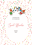 Distribution amusante de douceurs festives